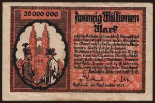 Halle/ Hallesche Pfännerschaft A.-G., 20.000.000 Mark, 1923
