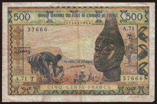 Togo, 500 francs, 1977