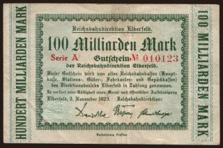 Elberfeld, 100.000.000.000 Mark, 1923