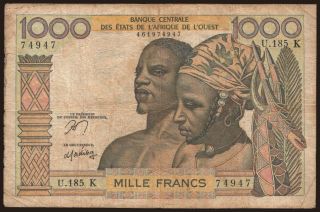 Senegal, 1000 francs, 1978