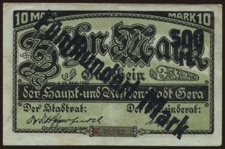 Gera/ Stadt, 500 mark, 1922