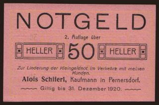 Pernersdorf/ Alois Schifferl, 50 Heller, 1920