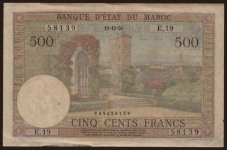 500 francs, 1956