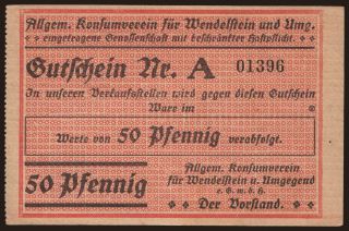 Wendelstein/ Allgem. Konsumverein f. Wendelstein u. Umg., 50 Pfennig, 1917