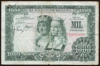 1000 pesetas, 1957