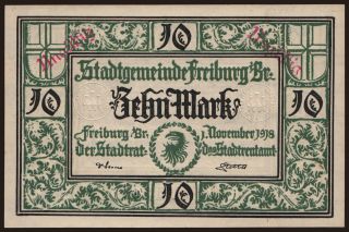 Freiburg/ Stadt, 10 Mark, 1918
