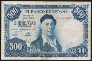 500 pesetas, 1954