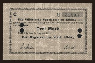 Elbing/ Elblag, 3 Mark, 1914