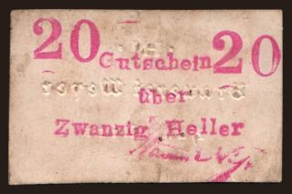 Weyer/ Brauerei Weyer, Hans Niss, 20 Heller, 191?