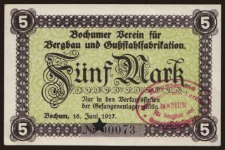 Bochum/ Bochumer Verein..., 5 Mark, 1917