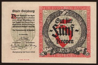 Salzburg, 5 Kronen, 1920