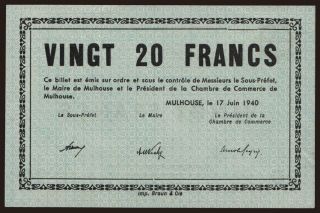 Mulhouse, 20 francs, 1940