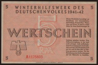Winterhilfswerk, 5 Reichsmark, 1941