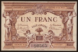 Angers, 1 franc, 1915