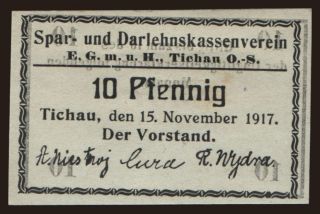 Tichau/ Spar- und Darlehenskassenverein, 10 Pfennig, 1917