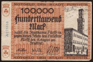 Fürth/ Stadt, 100.000 Mark, 1923