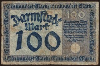 Darmstadt/ Stadt, 100 Mark, 1922