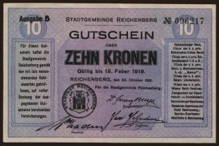 Reichenberg, 10 Kronen, 1918