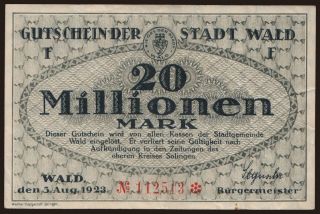 Wald/ Stadt, 20.000.000 Mark, 1923