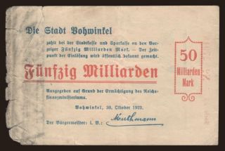 Vohwinkel/ Stadt, 50.000.000.000 Mark, 1923