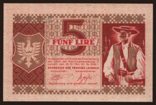 Laibach, 5 lire, 1944
