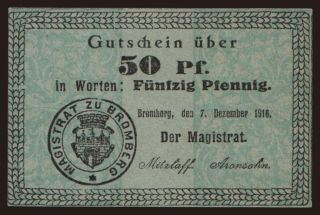 Bromberg (Bydgoscz), 50 Pfennig, 1916