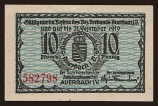 Auerbach, 10 Pfennig, 1919