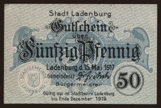 Ladenburg, 50 Pfennig, 1917