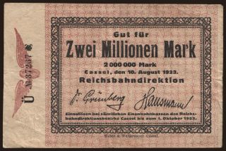 Cassel, 2.000.000 Mark, 1923