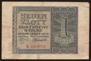 1 zloty, 1940