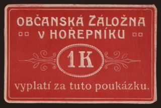 Hořepník, 1 koruna, 1914