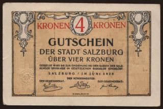 Salzburg, 4 Kronen, 1920