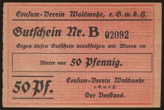 Waldmohr/ Consum-Verein Waldmohr e.G.m.b.H., 50 Pfennig, 1917