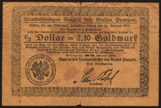 Prenzlau/ Krais, 2.10 Goldmark, 1923