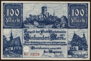 Oberlahnstein/ Stadt, 100 Mark, 1922
