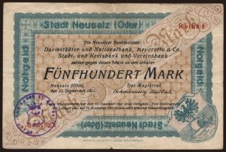 Neusalz/ Stadt, 500 Mark, 1922