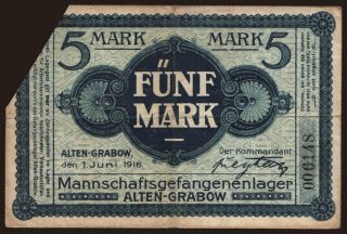 Alten-Grabow, 5 Mark, 1916