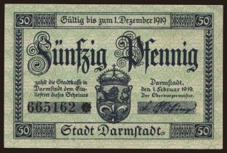 Darmstadt, 50 Pfennig, 1919