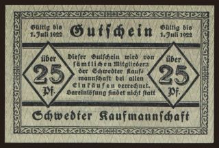 Schwedt/ Schwedter Kaufmannschaft, 25 Pfennig, 1922