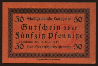 Laupheim, 50 Pfennig, 1917