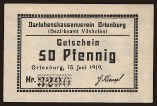 Ortenburg/ Darlehenskassenverein, 50 Pfennig, 1919