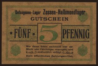 Zossen-Halbmondlager, 5 Pfennig, 191?