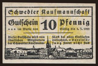 Schwedt/ Schwedter Kaufmannschaft, 10 Pfennig, 1922