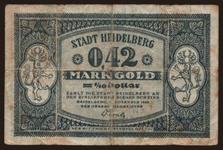 Heidelberg/ Stadt, 0.42 Mark Gold, 1923