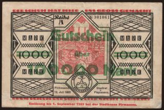 Pirmasens/ Stadt, 100.000 Mark, 1923