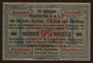 Boxham/ Vereinigte Notgeldfabriken, 99 ??, 1920