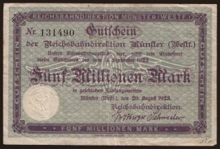 Münster, 5.000.000 Mark, 1923