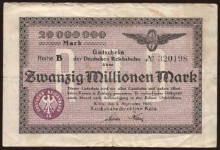 Köln, 20.000.000 Mark, 1923