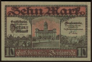 Zeulenroda/ Stadt, 10 Mark, 1918