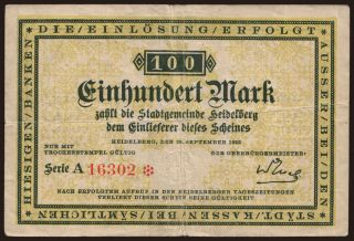 Heidelberg/ Stadt, 100 Mark, 1922